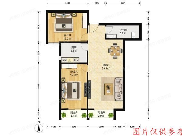 ※海淀区 长春桥5号1号楼2106室（新起点嘉园）