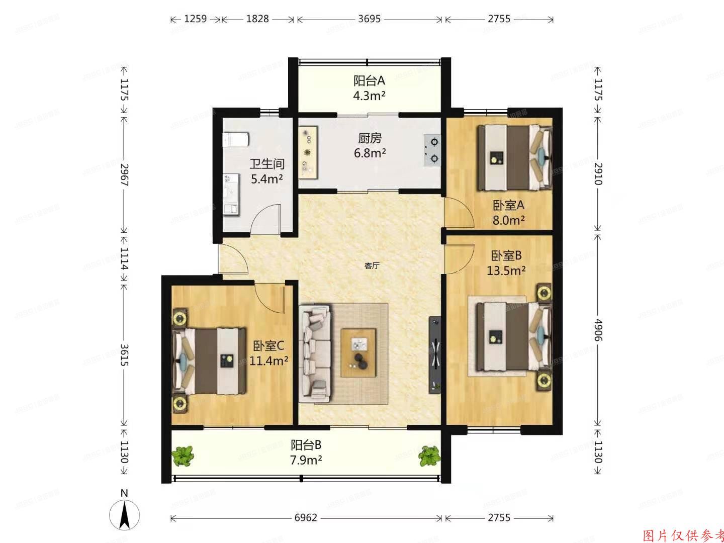 ※通州区 疃里庄园23号楼5层251室