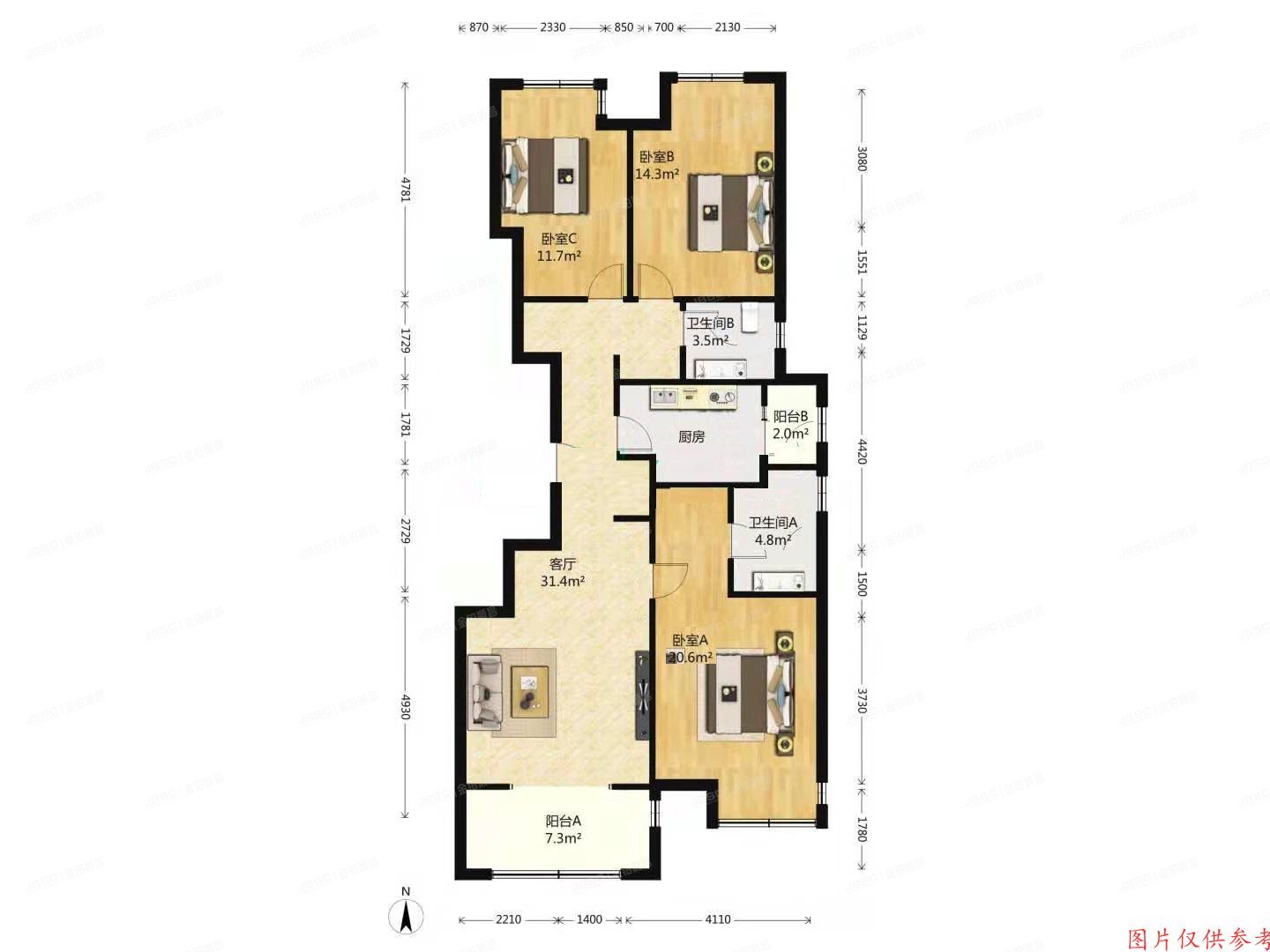 大兴区 西斯莱公馆6号楼6层1单元701