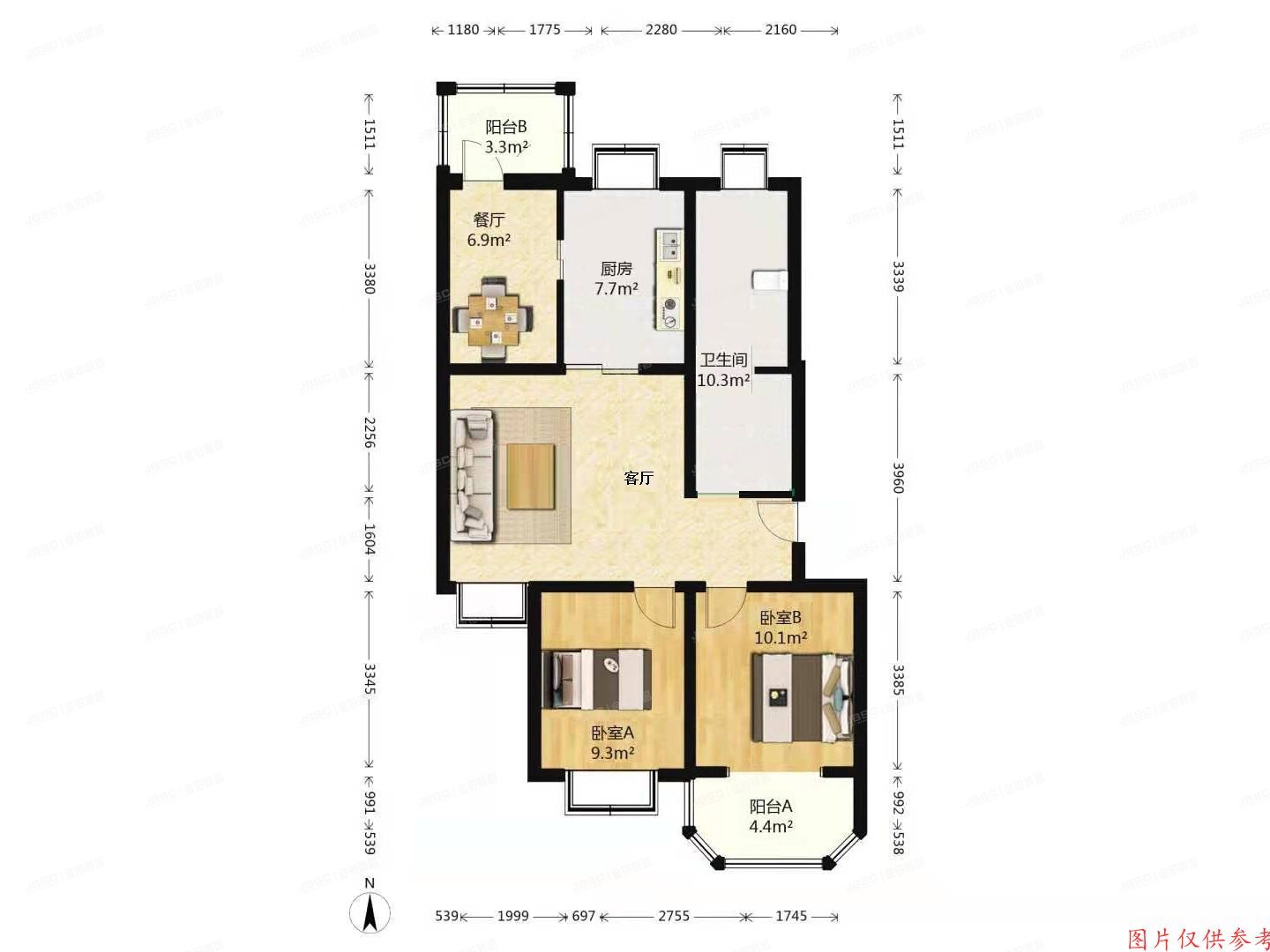 ※房山区 田家园2区7号楼5层2-502室