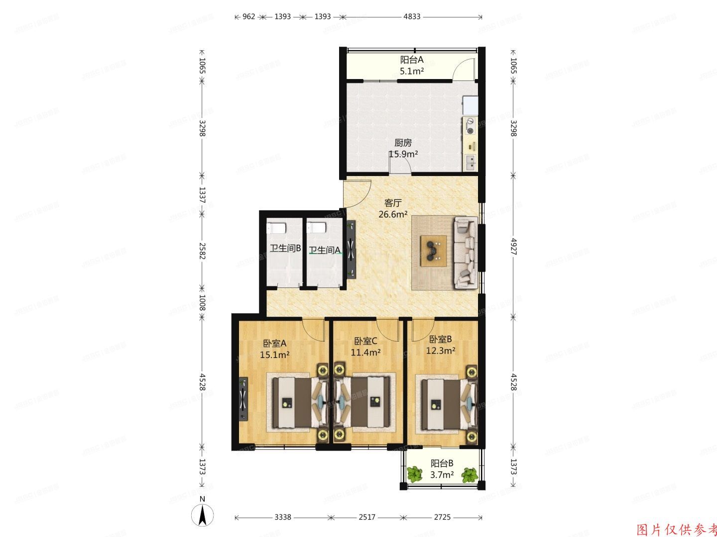 顺义区 裕龙花园六区20号楼4层三单元402