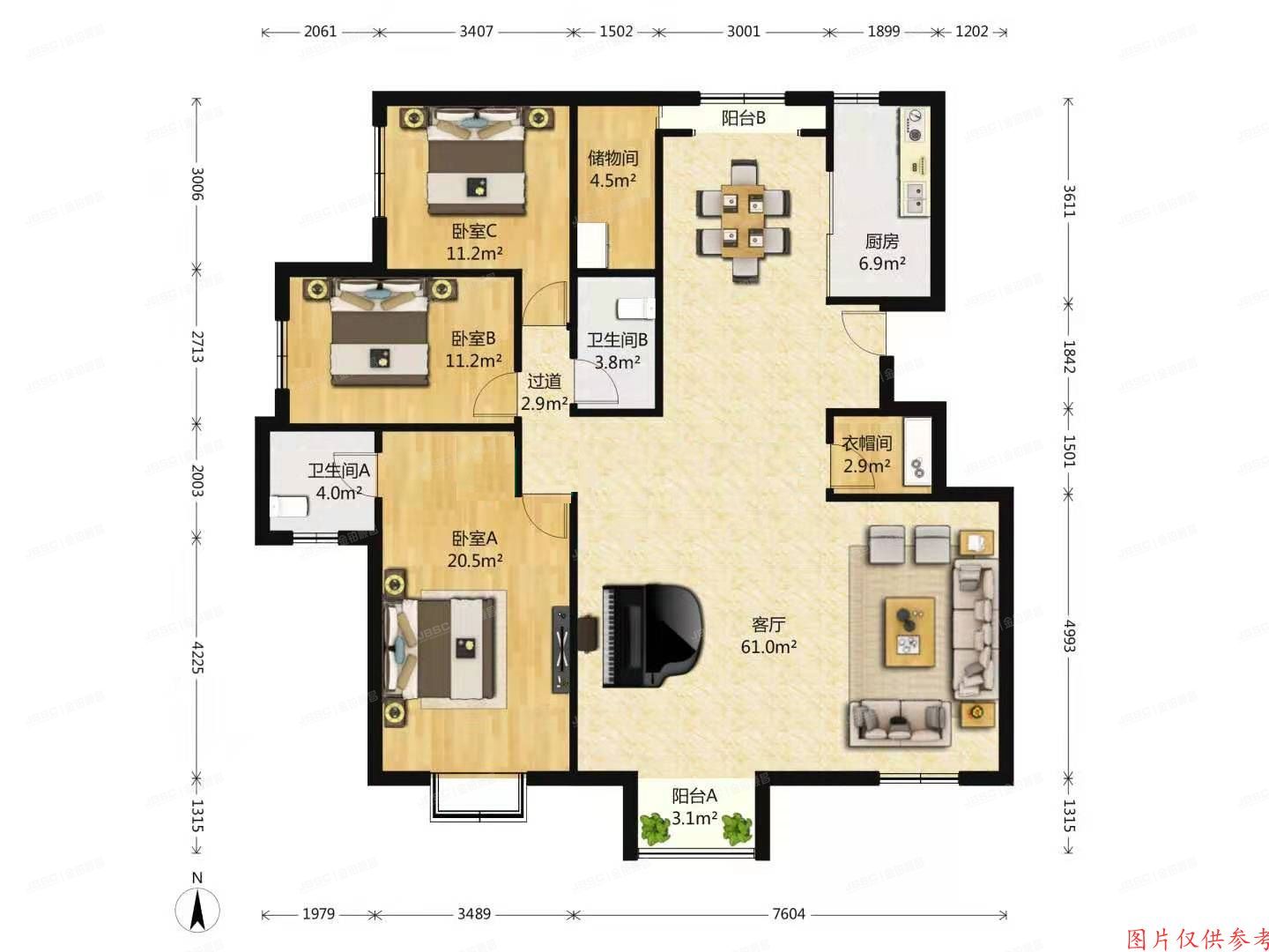 朝阳区 双桥东路3号院7号楼2单元302号（远洋一方花语苑）