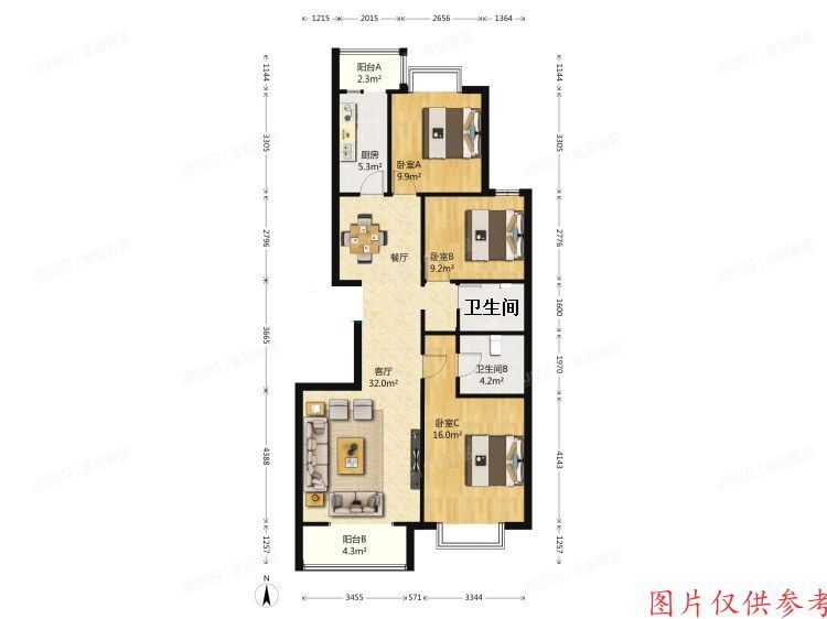 房山区-长阳 碧桂园53号楼3单元801室