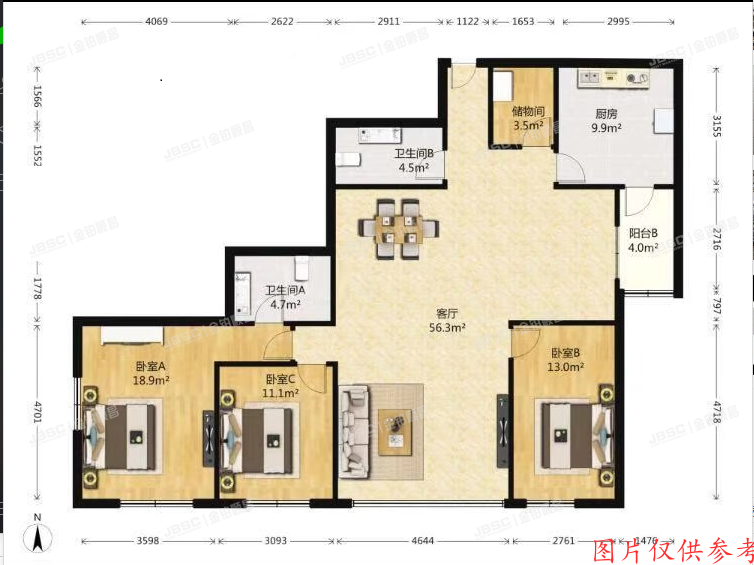 朝阳区 建国路88号内2号楼23层2601号（SOHO现代城）