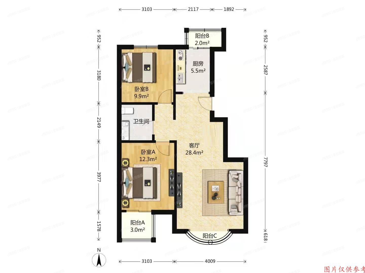 通州区 京洲园417号楼11层1单元1101号（中泽馨园）