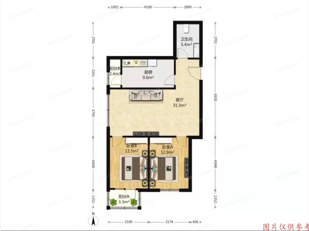 海淀区冷泉林语山庄三区5号楼1单元703及屋内家电（西山林语）
