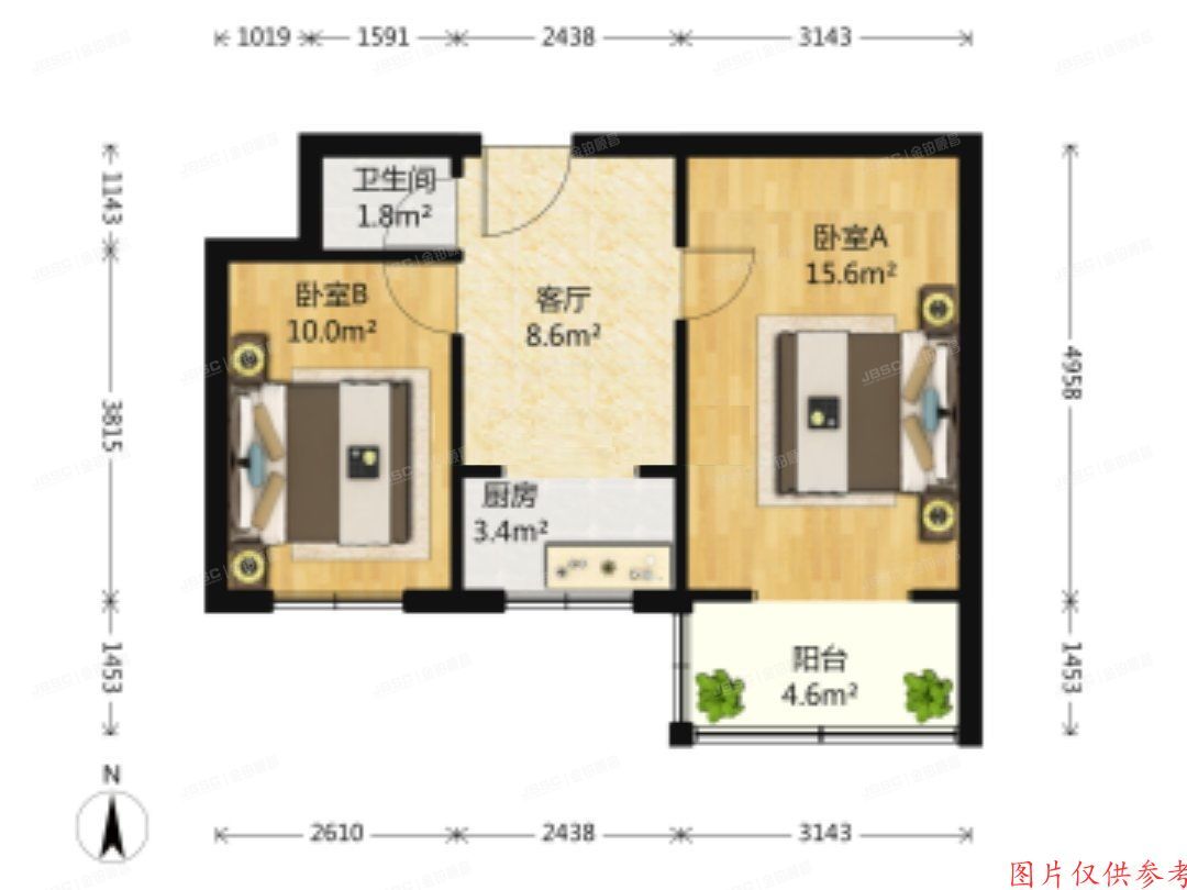 大兴区-黄村 滨河东里12号楼4单元602室
