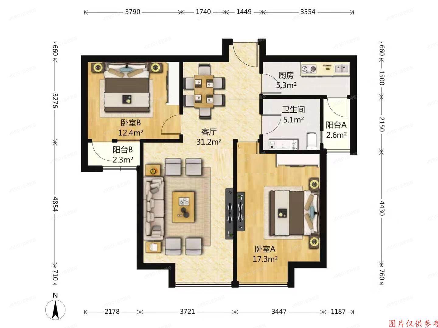 通州区榆景苑二区20号楼10层2单元1103（8哩岛）