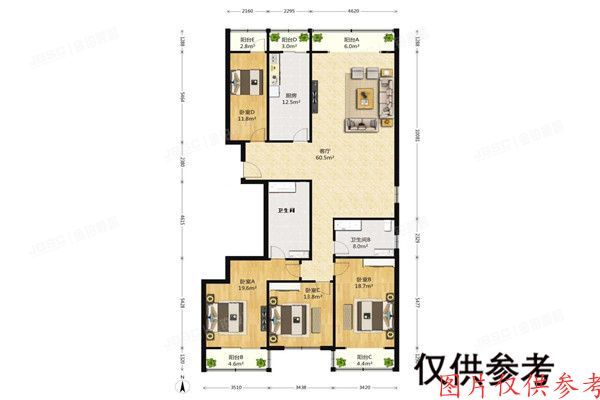 西城区 南菜园53号1号楼1单元1001室（中华家园）