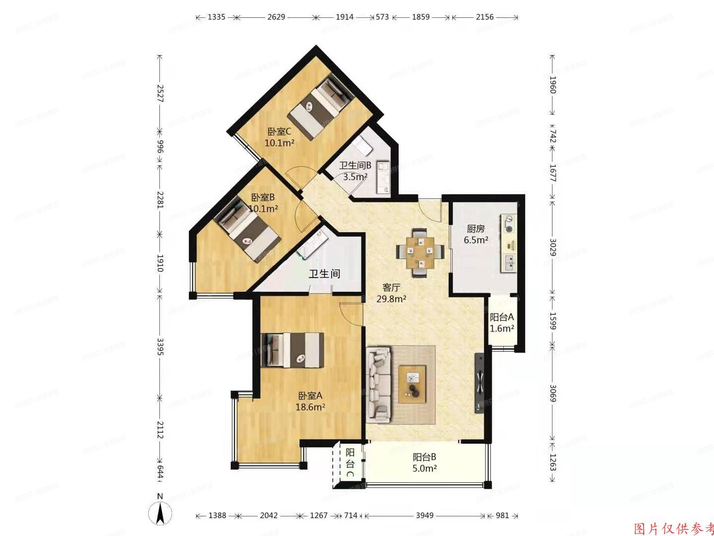 海淀区 清河中街69号院5号楼19层1906（力度家园）