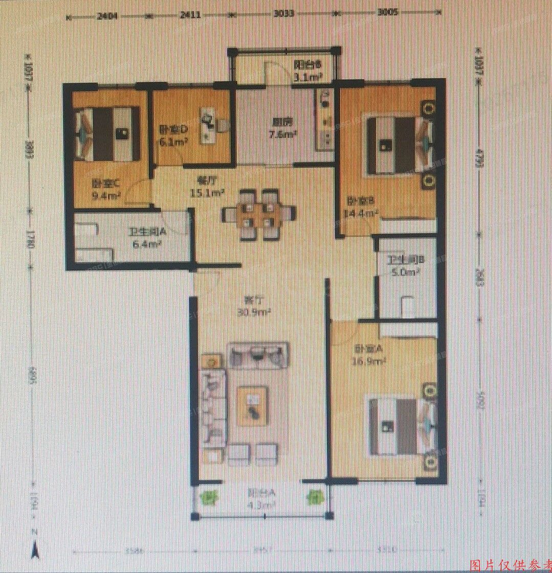 大兴区西红门镇福星花园4号楼6层1-601