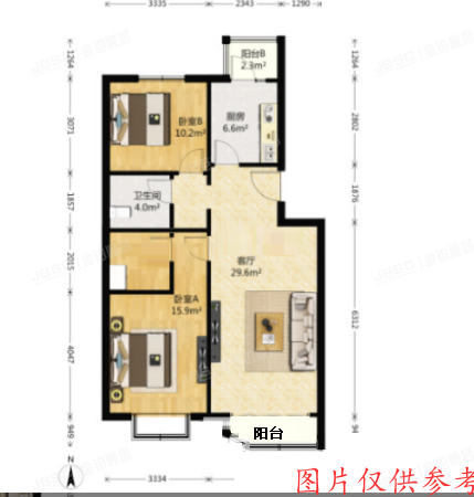 大兴区-旧宫镇 灵秀山庄22号楼2单元502（灵秀山庄）