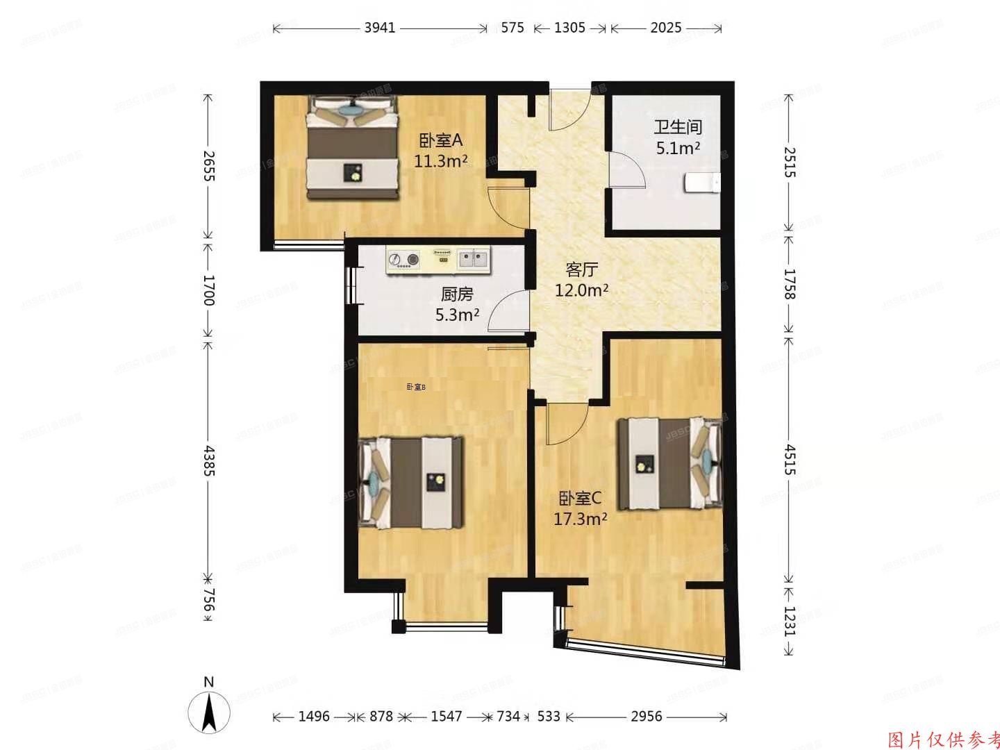 朝阳区水岸中街19号院10号楼20层1单元2003号（世华泊郡）