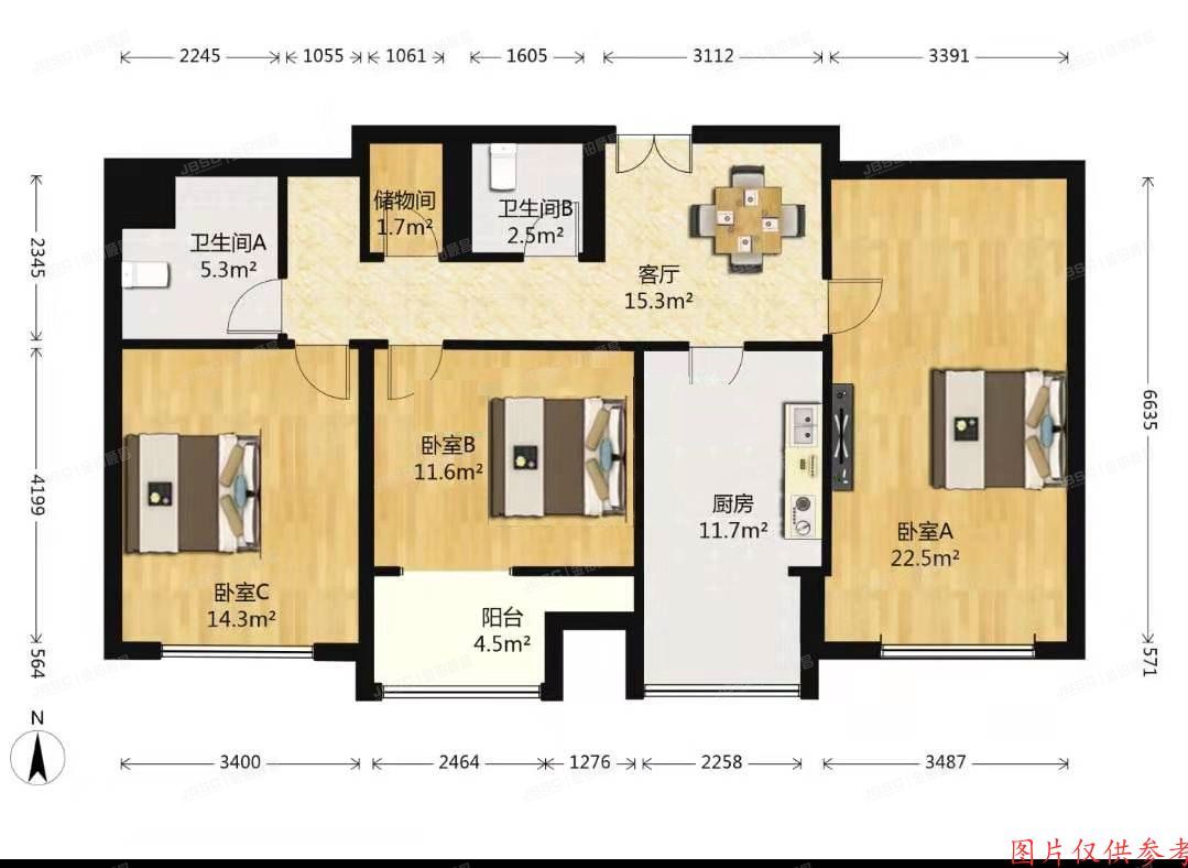 ※朝阳区 望京园306号楼11层戊1102室（华鼎世家）