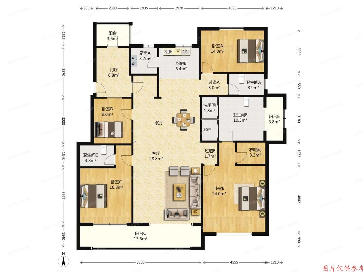 通州区 京洲园303号楼5层2单元502号（龙湖花盛香醍）