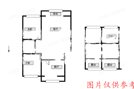 房山区 雅苑小区第2幢2单元601及跃层