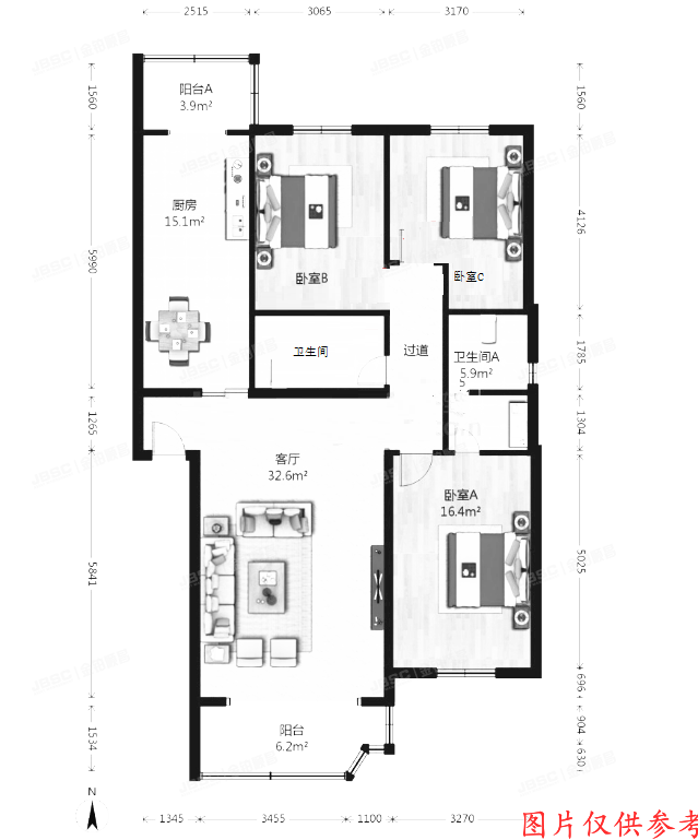 房山区 良乡北潞芳家园3号楼5层2-502