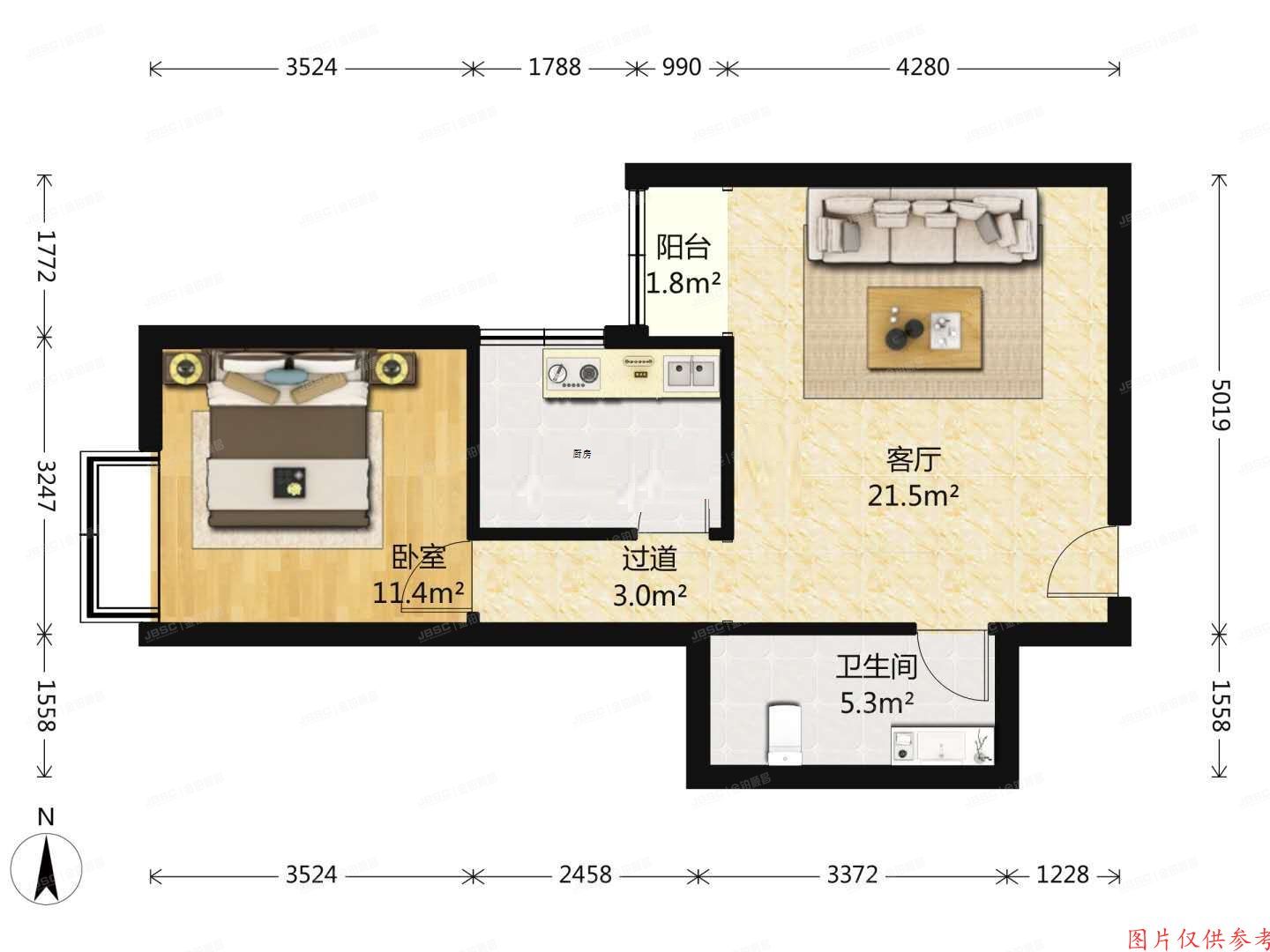 丰台区 莲花河东侧路1号院6号楼104号（嘉莲苑）