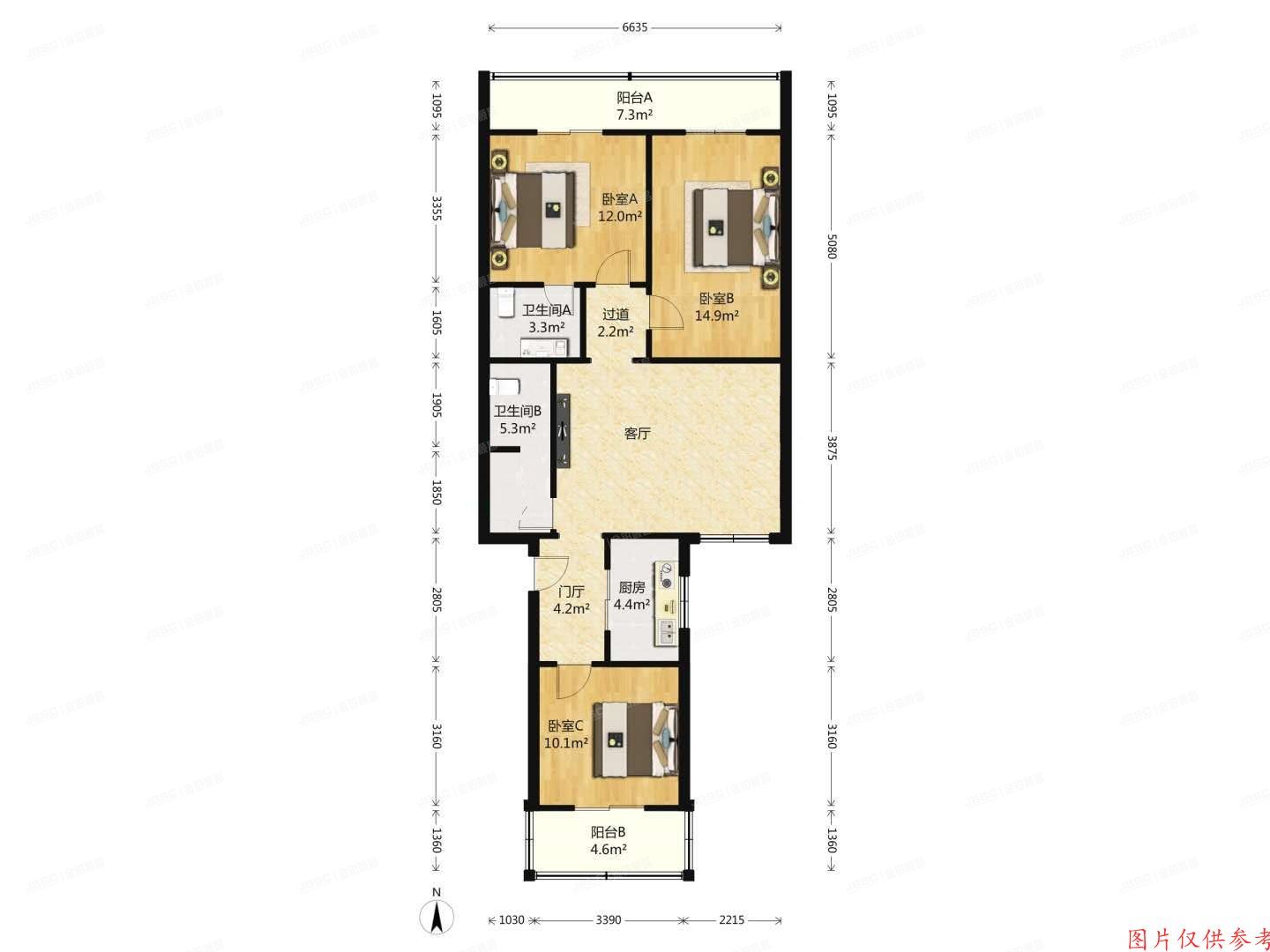房山区良乡地区苏庄一里13号楼4层2-401