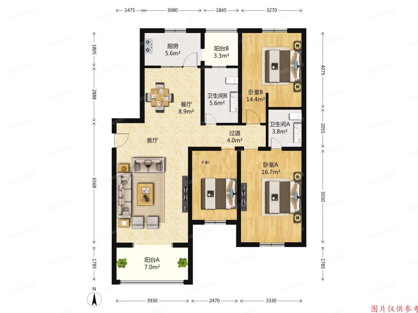 通州区 玉桥南里60号楼4层3单元402（欣艺景园）