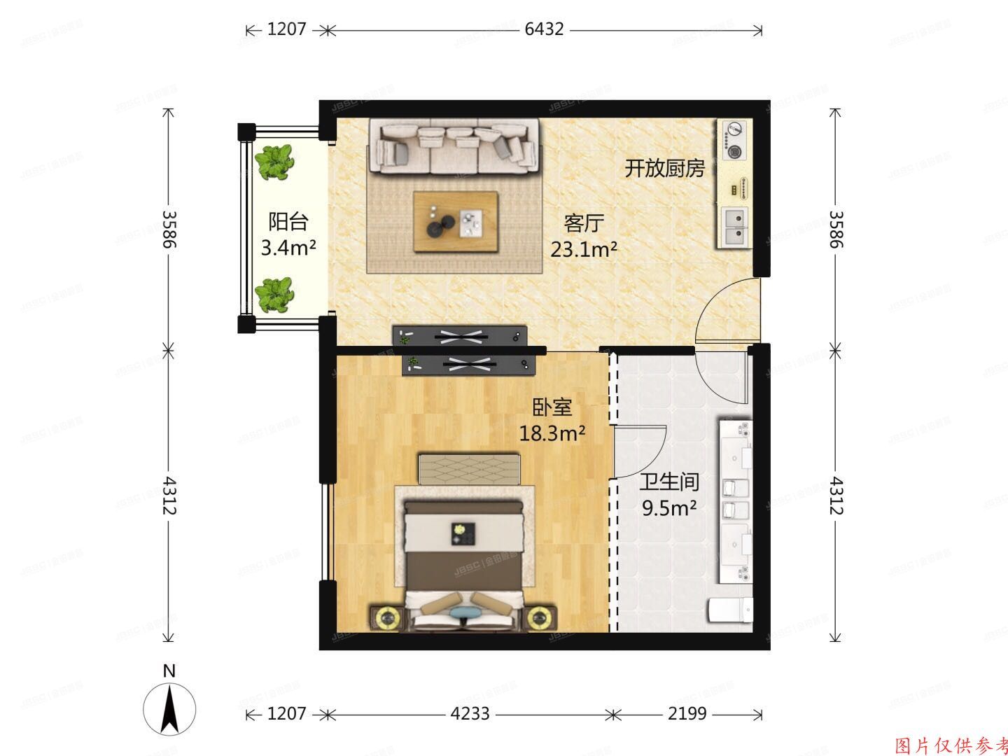 海淀区 海淀中街15号1号楼8层905室+车位（远中悦来）