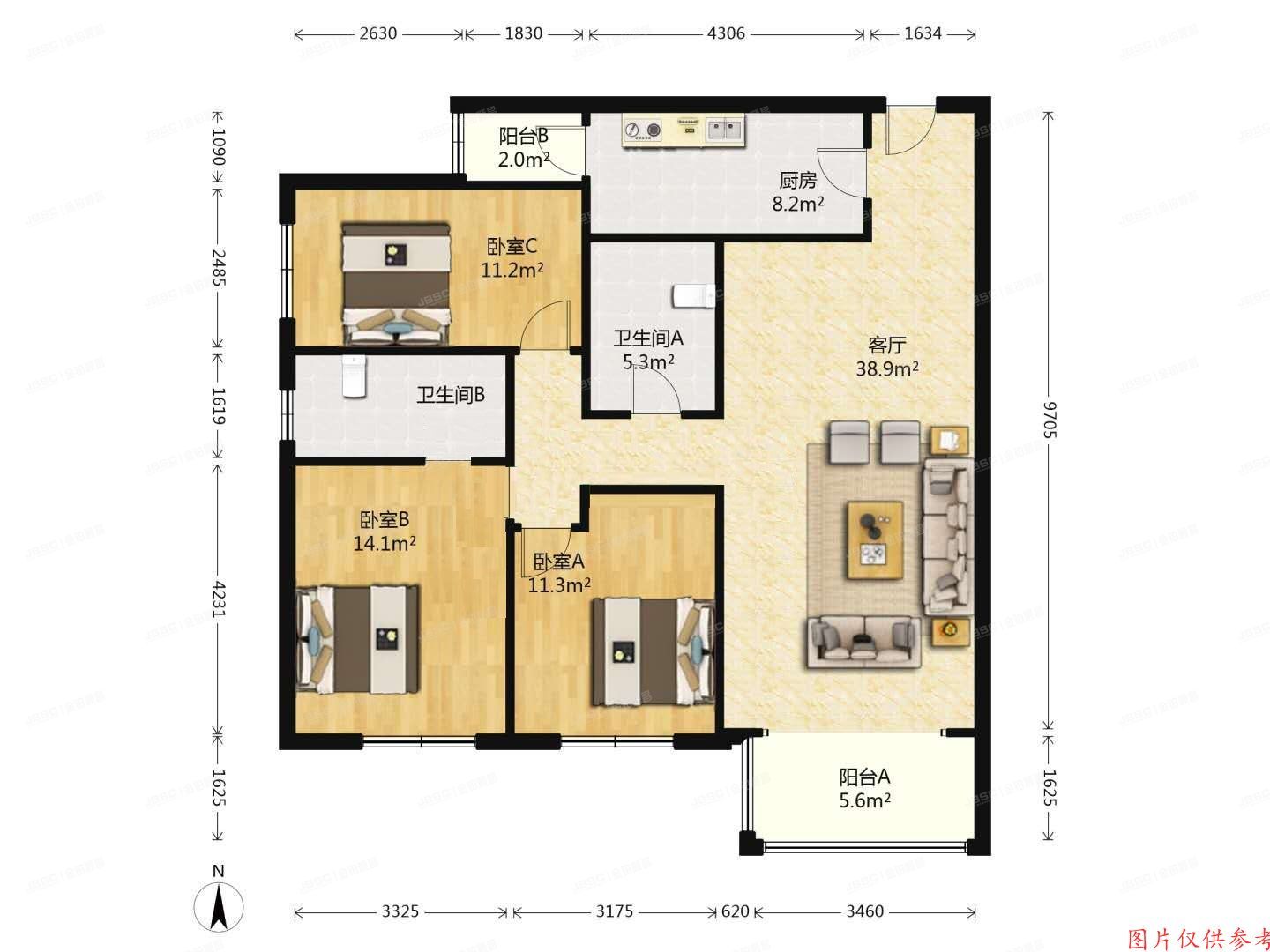 昌平区 天通苑小区东苑58号楼3层4号（天通东苑1区）