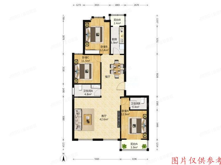 顺义区 馨港庄园三区30号楼三单元302