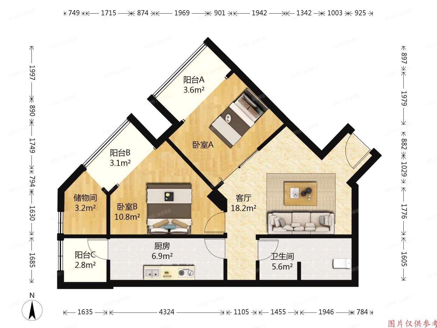 丰台区 成寿寺中路18号8号楼12层1203号（福臻家园）