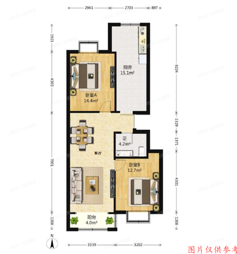 石景山区 重聚路40号院2号楼3单元602号（天和景园）