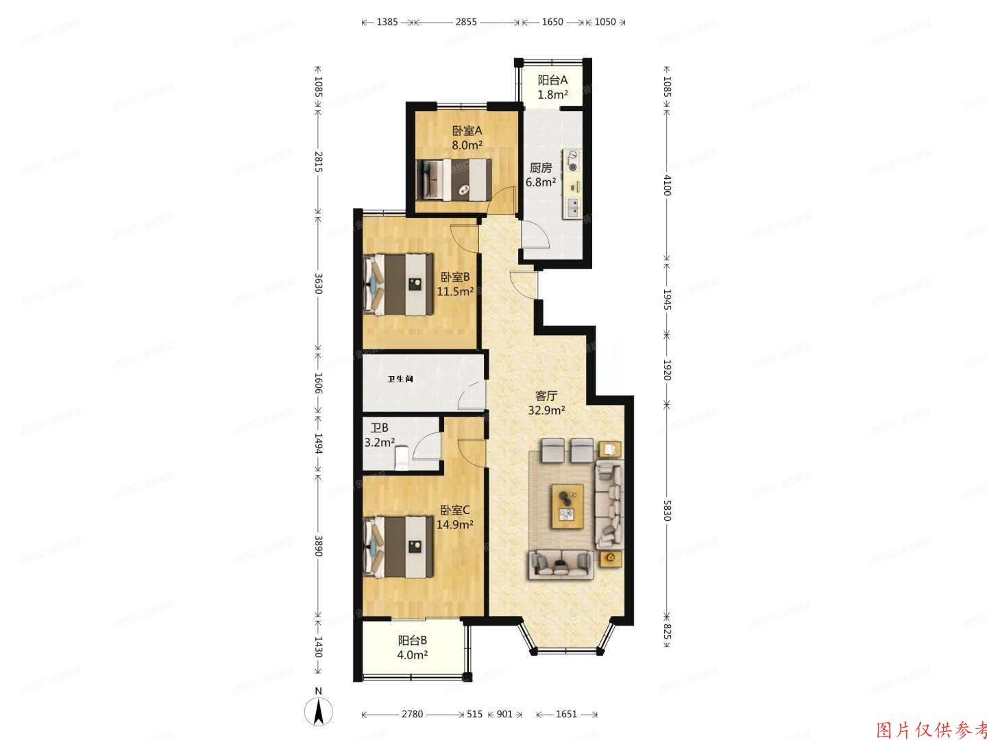 通州区 葛布店东里47号楼8层D7-8（梨园小镇）