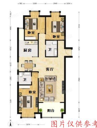 门头沟区 紫金新园三区（小园4地块）5号楼1单元901室