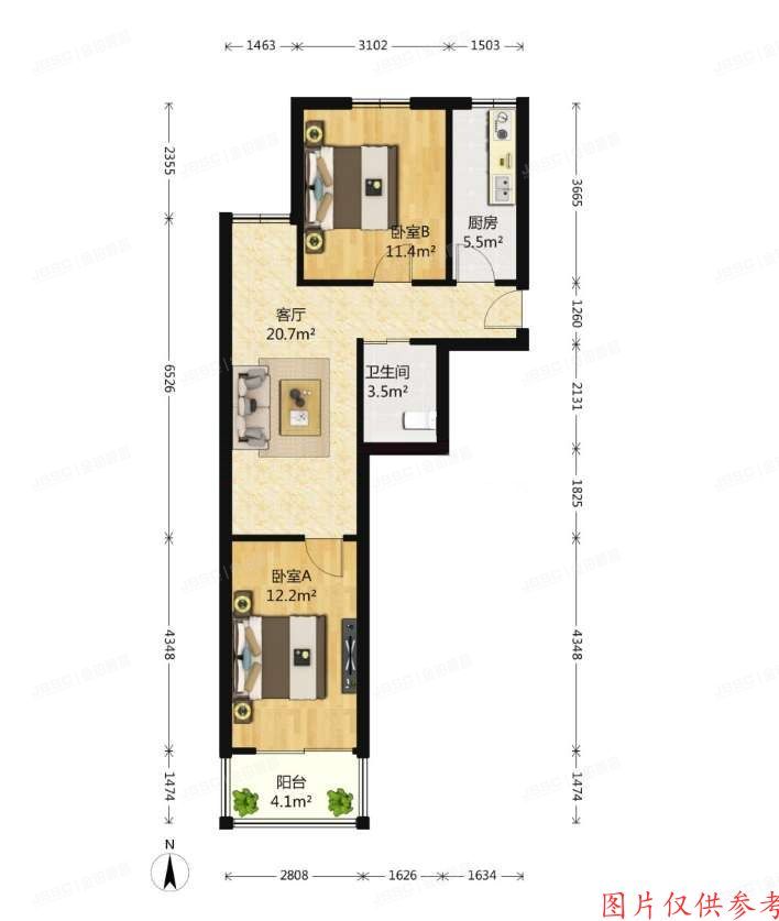 东城区 兴隆都市馨园18号楼-1层1单元104号