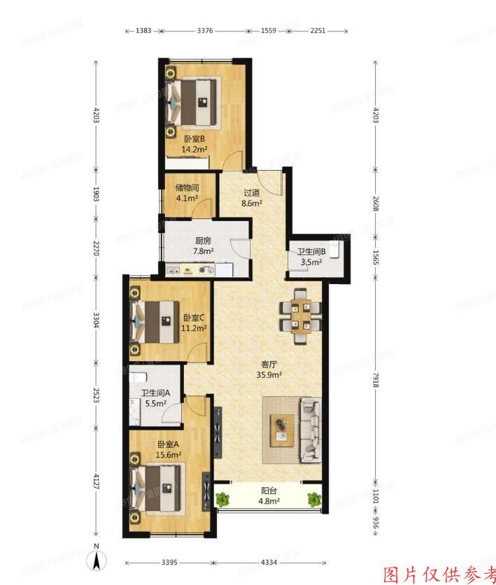 西城区 清芷园8号楼7层C座705号（清芷园）