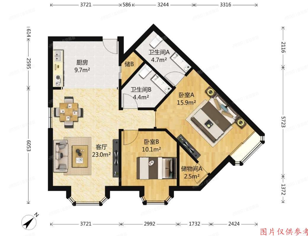 朝阳区 西大望路三号院2号楼7层M单元803（蓝堡国际公寓）