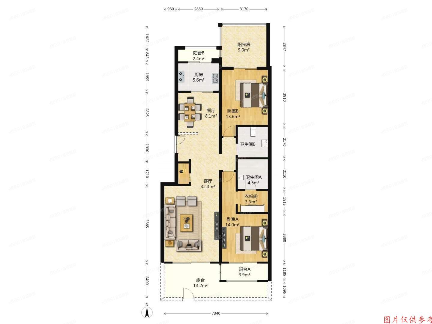 朝阳区 黄厂南里1号院17号楼7层6单元802（富力又一城）