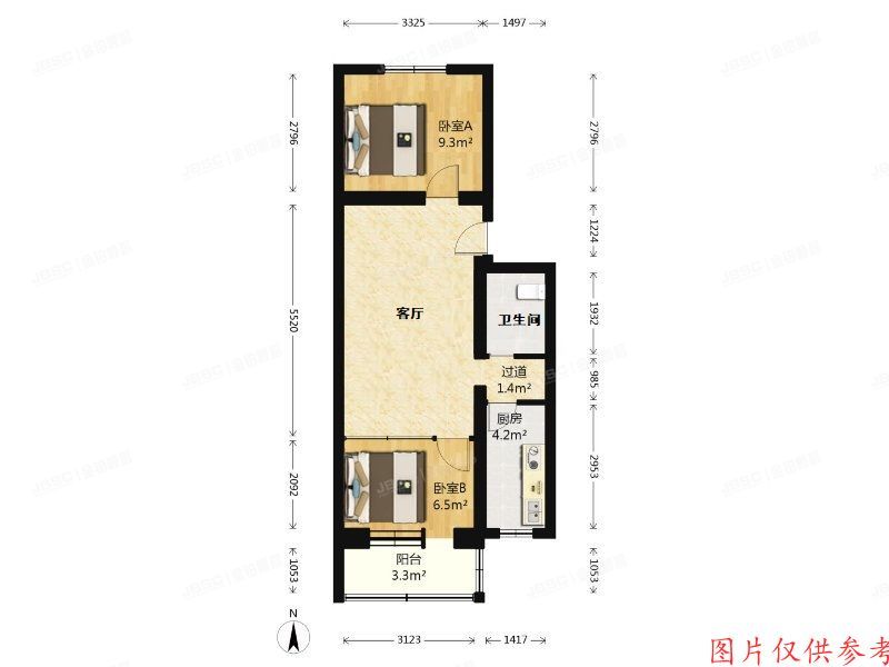 门头沟区 月季园东里9号楼3层1单元301号