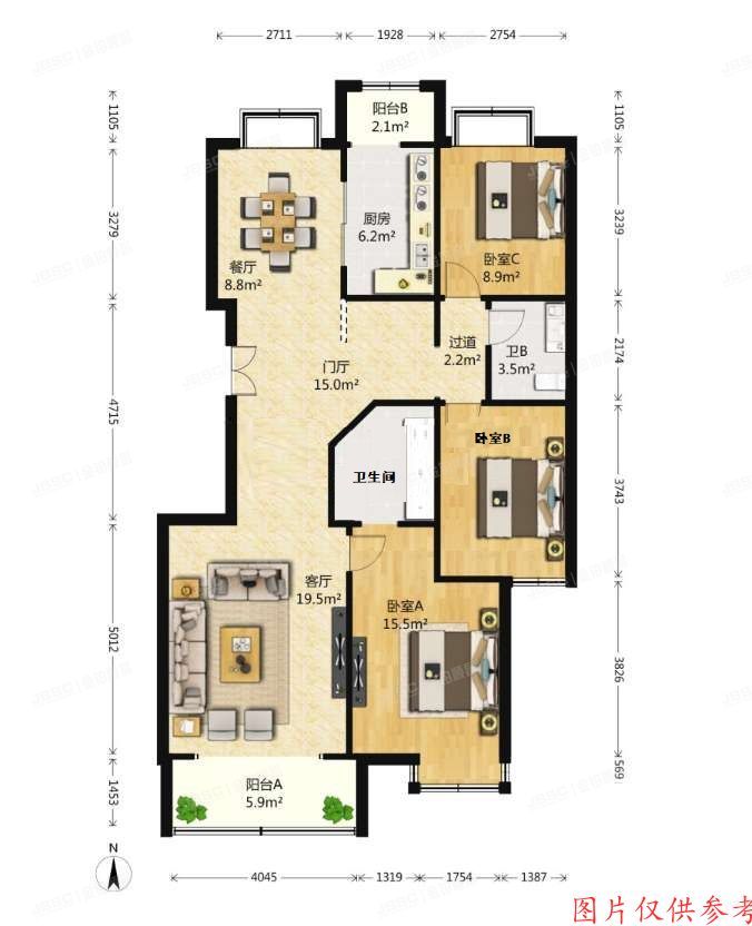 石景山区 杨庄中区5号楼6单元2层201（御景山）