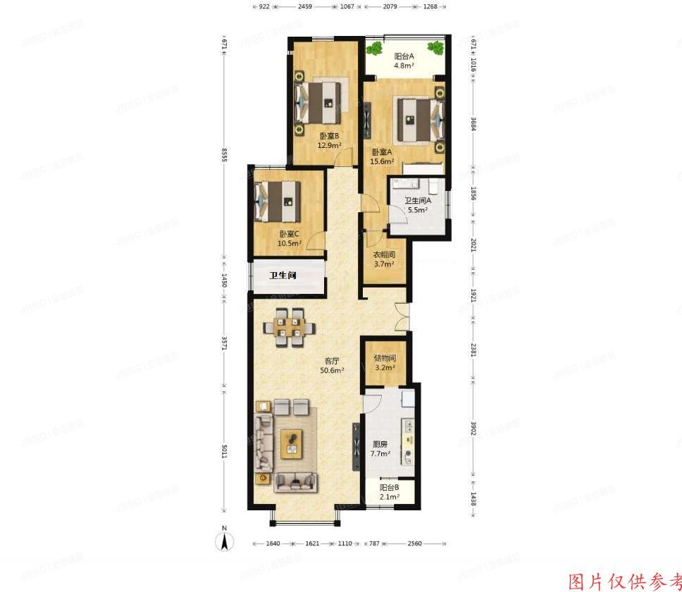 石景山区 杨庄中区5号楼6单元2层202（御景山）