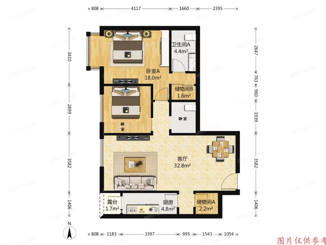 朝阳区 阜荣街8号院3号楼11层1单元1206（朝庭公寓）