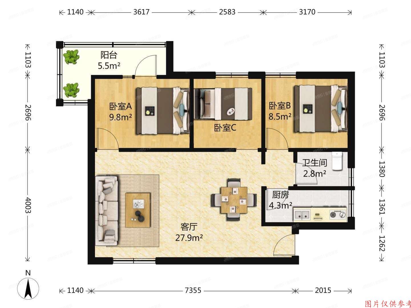 丰台区-右安门外 玉林里38号楼6层608