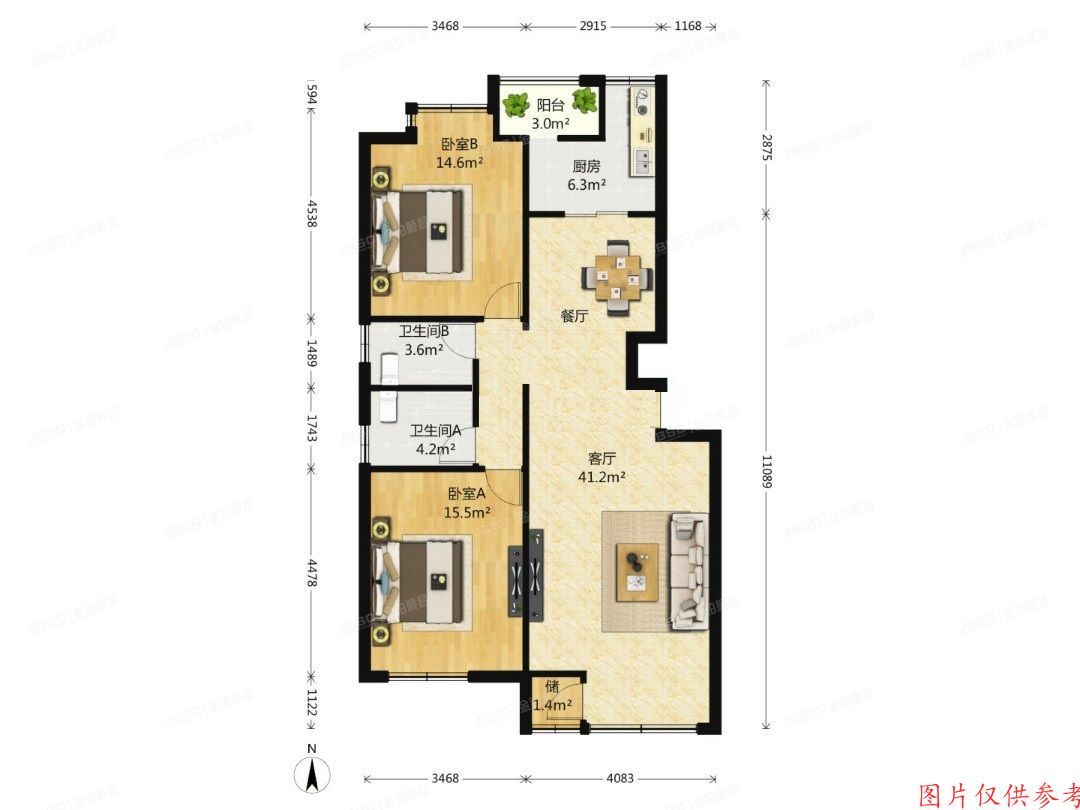 经济技术开发区 天宝园六里46号楼1层F单元102号（大雄郁金香舍）