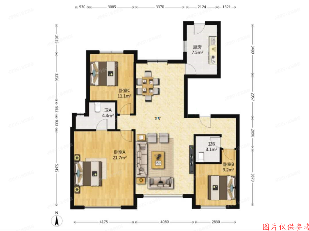 房山区 祥云街5号院7号楼13层1单元1302（徜徉嘉园西区）