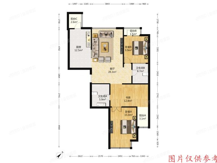 朝阳区 望京阜荣街15号院2号楼3单元2401（嘉美风尚中心）