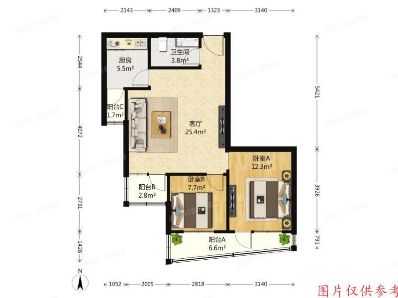 丰台区 新华街八里2号楼6层606号