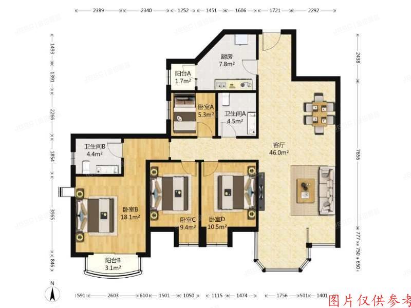 丰台区 青塔西路58号院13号楼1803号（珠江峰景）