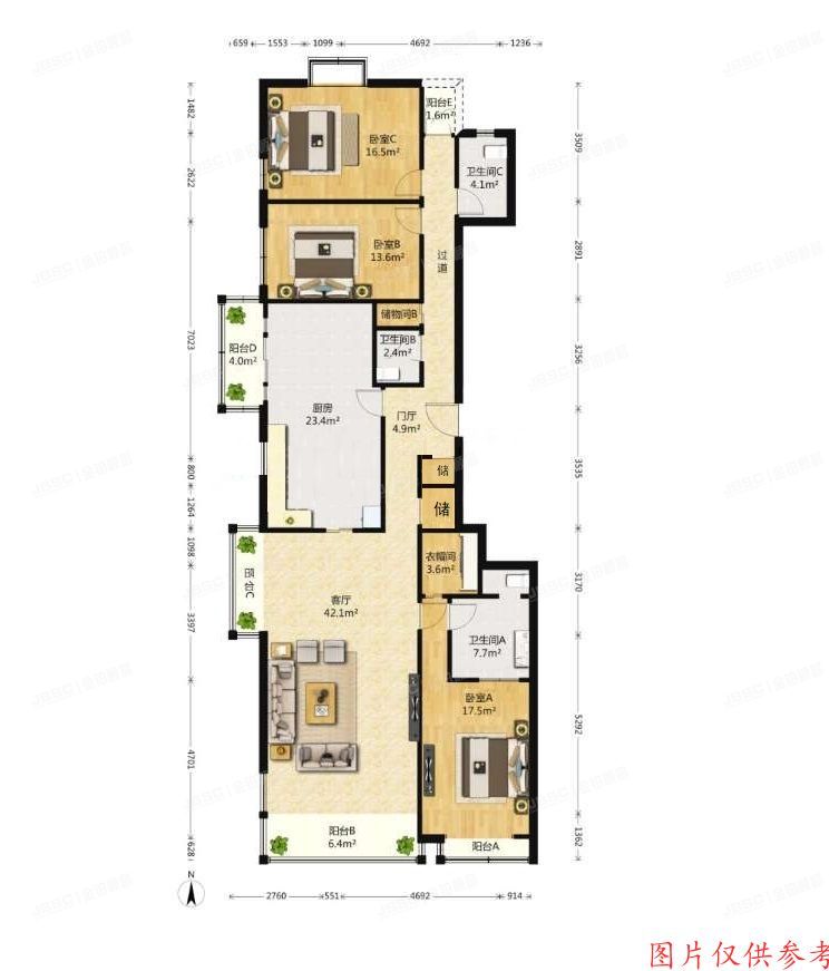 海淀区 主语家园6号楼15层2单元1702室+车位