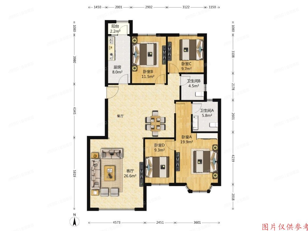 朝阳区 京奥家园610号楼3层2单元301号（奥林匹克花园）