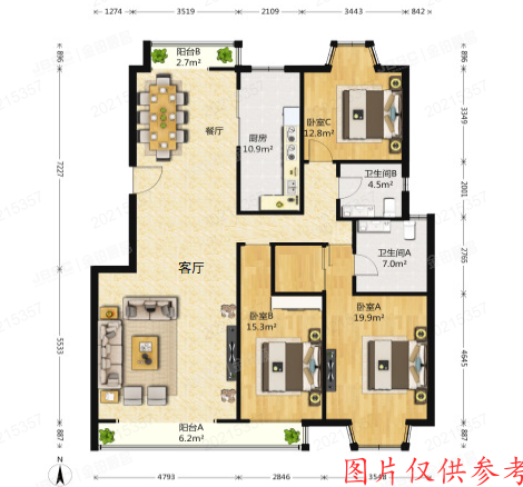 海淀区 西四环北路125号3-2-802号（汤泉逸墅）