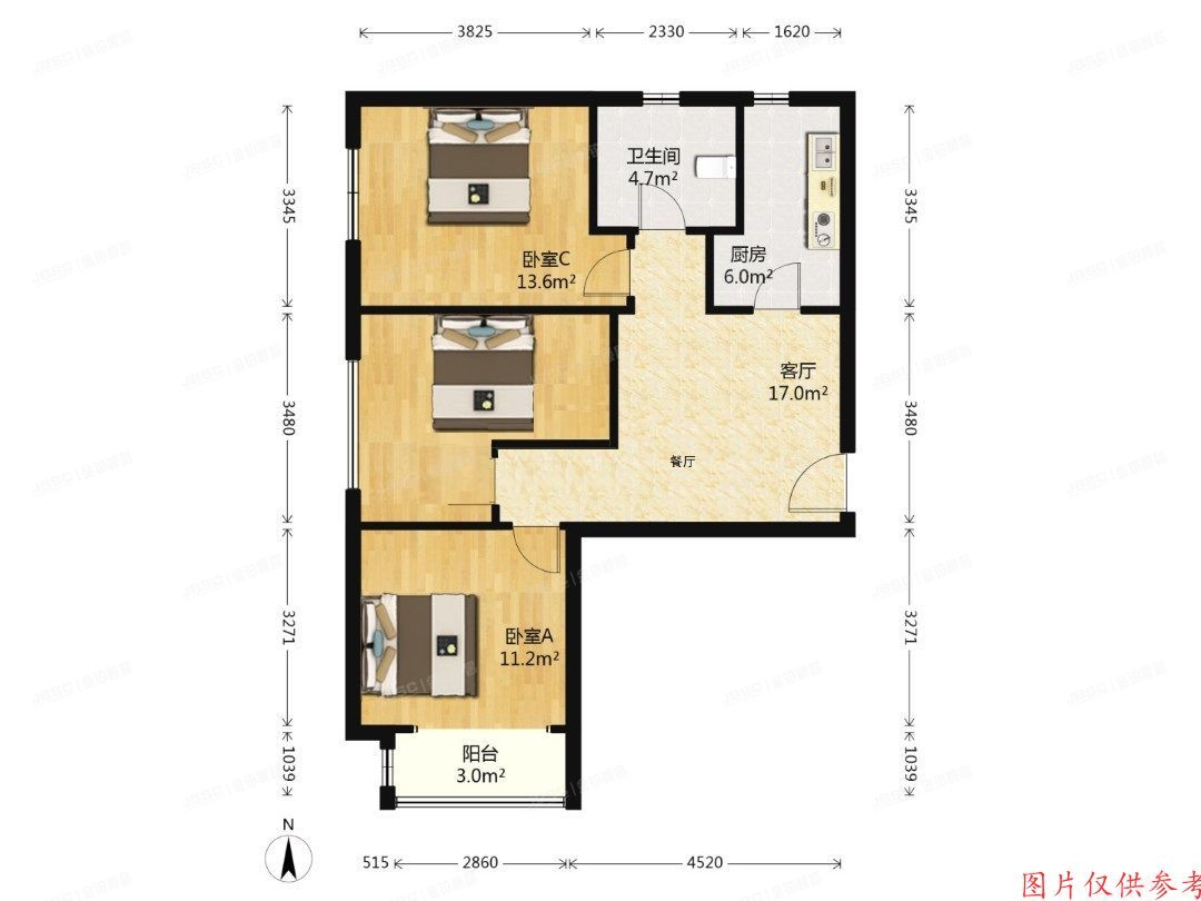 丰台区 顶秀金石家园金桥东街6号院4号楼1单元704室