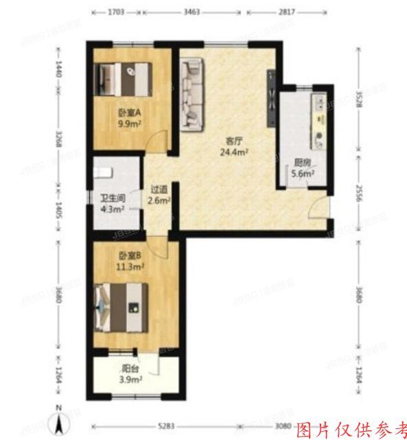 门头沟区 龙兴南二路11号院8号楼13层2单元1304（永升嘉园）